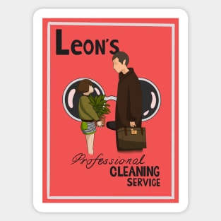 Leon the professional cleaning service Sticker